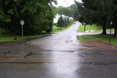 Waterlogged road
